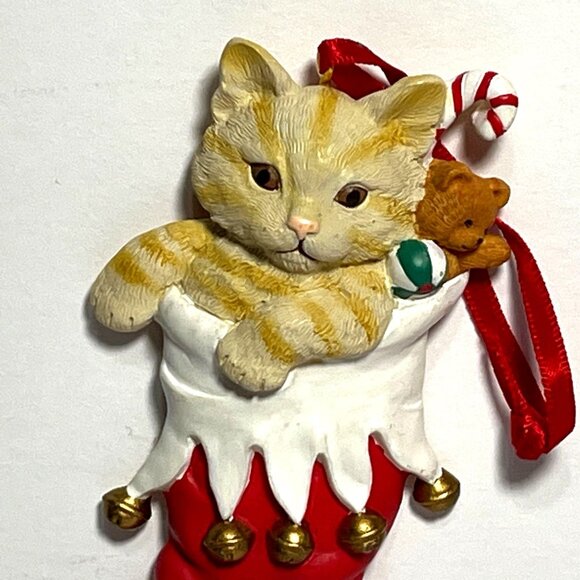Cat In Christmas Stocking Ornament - Picture 2 of 4
